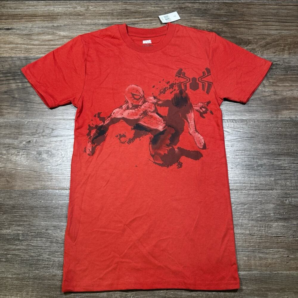 Marvel Spider-Man Men’s T-Shirt XS Red Graphic Tee Disney New With Tags